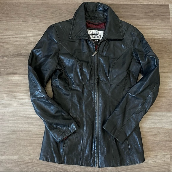 Vintage 90s Y2K Wilson’s Leather Pelle Studio zip Up Jacket size S - Picture 1 of 16